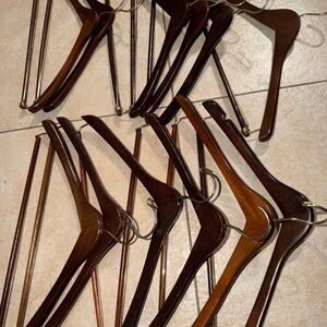 Lot of 12 Vintage Heavy Wooden Hangers Suits Pants Coat Dress Shirts Slacks Wood